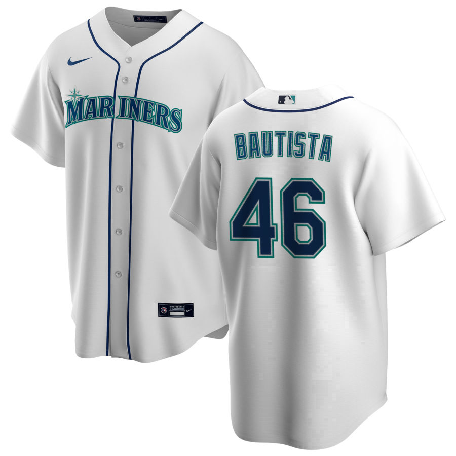Nike Men #46 Gerson Bautista Seattle Mariners Baseball Jerseys Sale-White